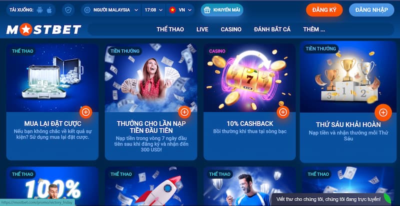 Khuyến mãi nóng hổi tại Mostbet