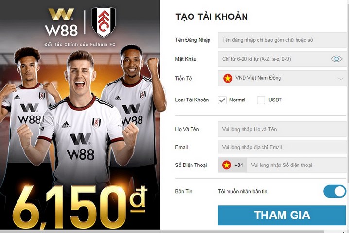 Xác nhận đăng ký W88 để hoàn tất quá trình tạo lập tài khoản